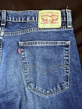 Levi's 505 Jeans 36/30 Blue Straight leg Perfectly Faded 100% Cotton